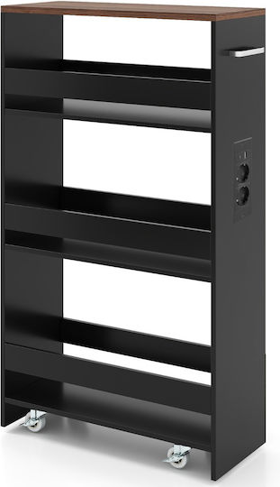 Costway Τρόλεϊ Μεταλλικό 4 Θέσεων Μαύρο JV11646DE-HS Costway Τρόλεϊ Μεταλλικό 4 Θέσεων Μαύρο JV11646DE-HS