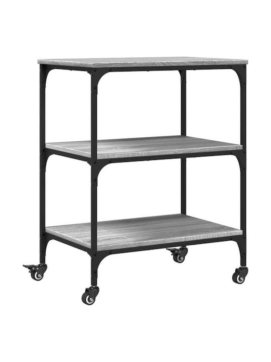 vidaXL Кухненски стелаж Дървена Сив 60x41x76см