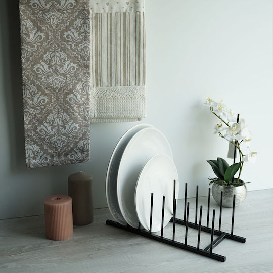 BigBuy Cabinet Dish Rack Metallic 34.5x12.5x12cm Black