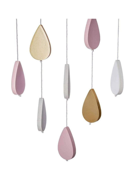 Click Kids Room Decorative Mobile Cloud Pink made of Wood Cloud 24x57cm