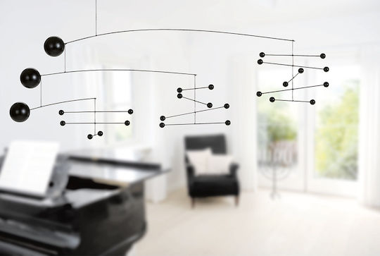 Flensted Mobiles Kids Room Decorative Mobile Black Agreement in 3 Moves 18x65cm