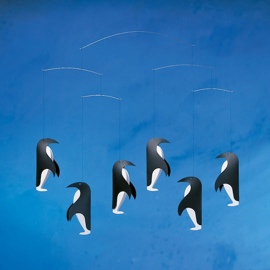 Flensted Mobiles Kids Room Decorative Mobile Animals Black Penguins 44x48cm