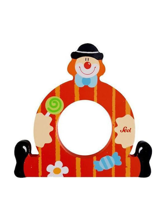 Sevi Bebe Decorative Letter Yellow made of Wood Clown Ω 7x0.5x9εκ.