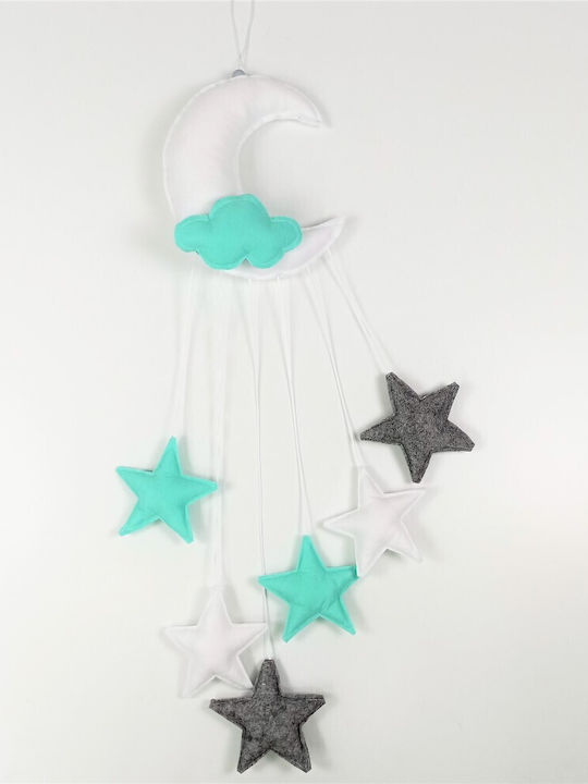 Baby Star Baby Star Children's Room Mobile Star Light Blue Made of Fabric Half Moon 30cm D025-M