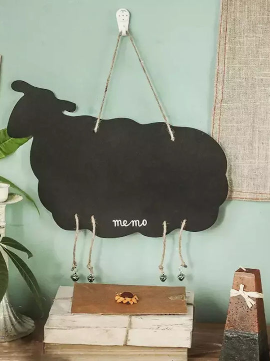 Uncle George Kids Decorative Hanging Animals Black Metal in Shape of Sheep 33x0.3x21εκ.