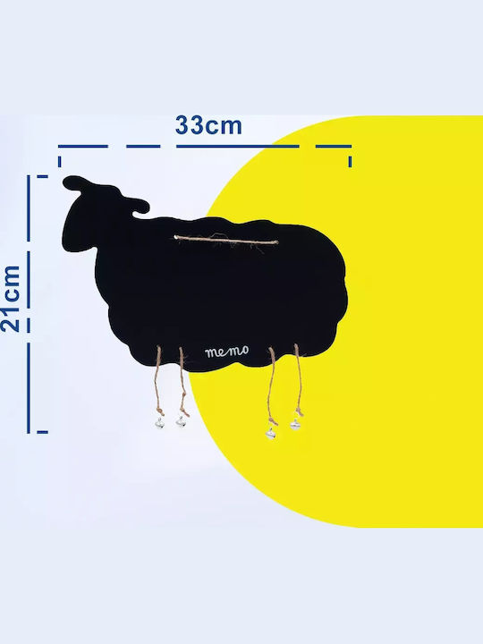 Uncle George Kids Decorative Hanging Animals Black Metal in Shape of Sheep 33x0.3x21εκ.