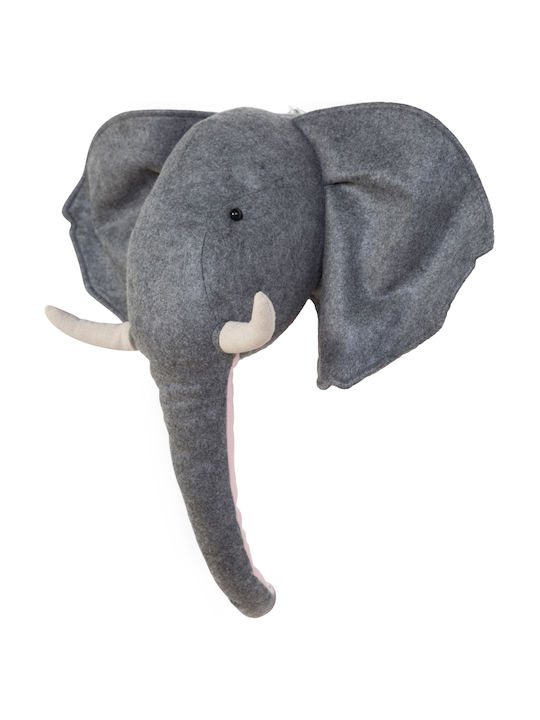 Childhome Cap de Animal Decorativ pentru Copii Animale Gri din Țesătură Elefant 53x15x48εκ.