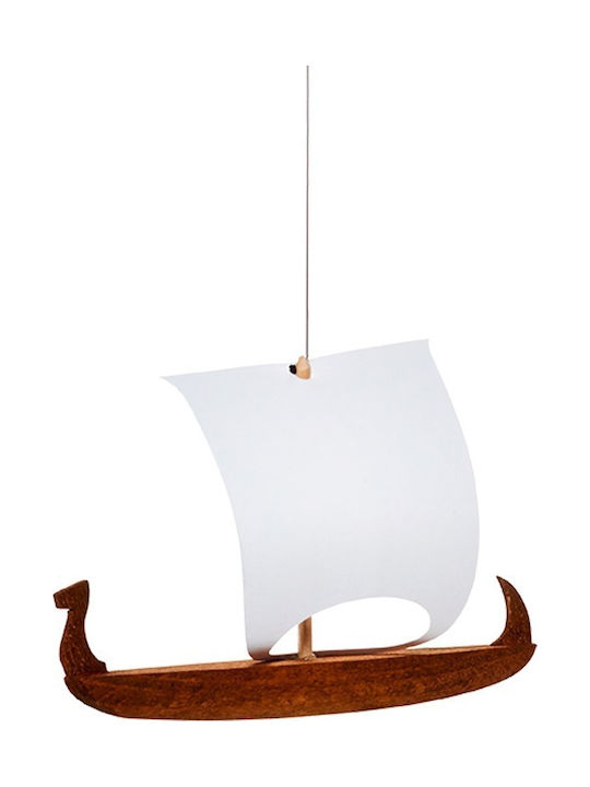 Flensted Mobiles Kinder Dekoratives Zimmermobil Weiß aus Holz Antike Schiffe 28x63cm