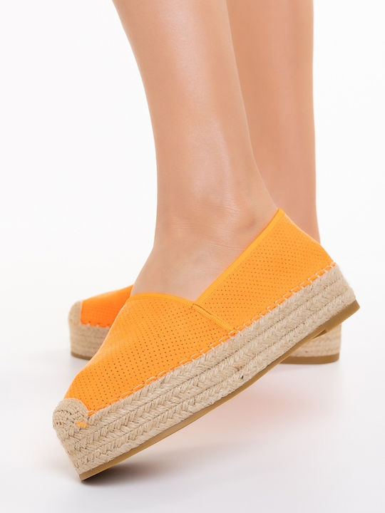 Espadrile Dama În Culoare Portocalie