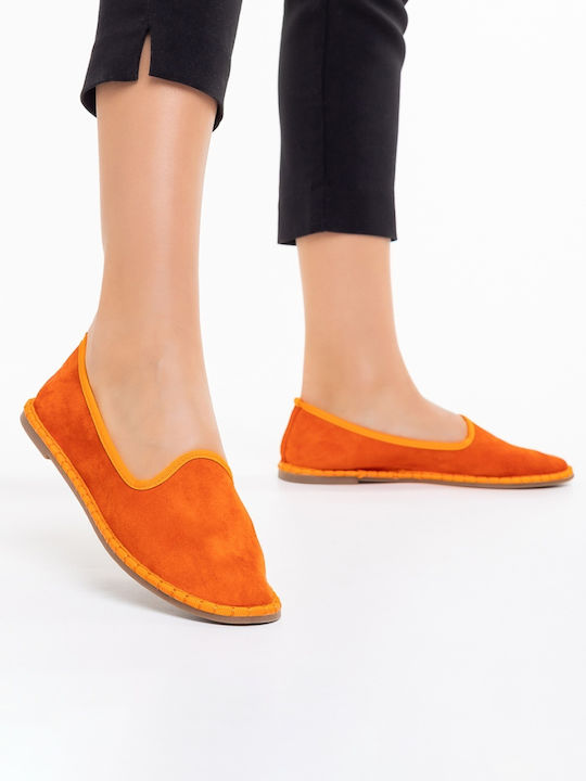 Espadrile Dama În Culoare Portocalie