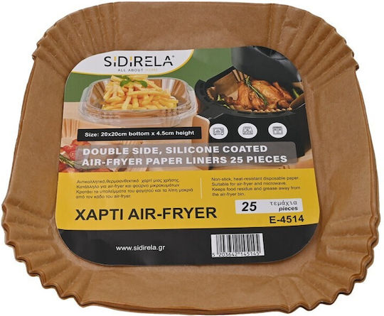 Sidirela Χαρτι Airfryer Τετραγωνο 25tem Μικρο 16χ16χ4,5cm 3-52502