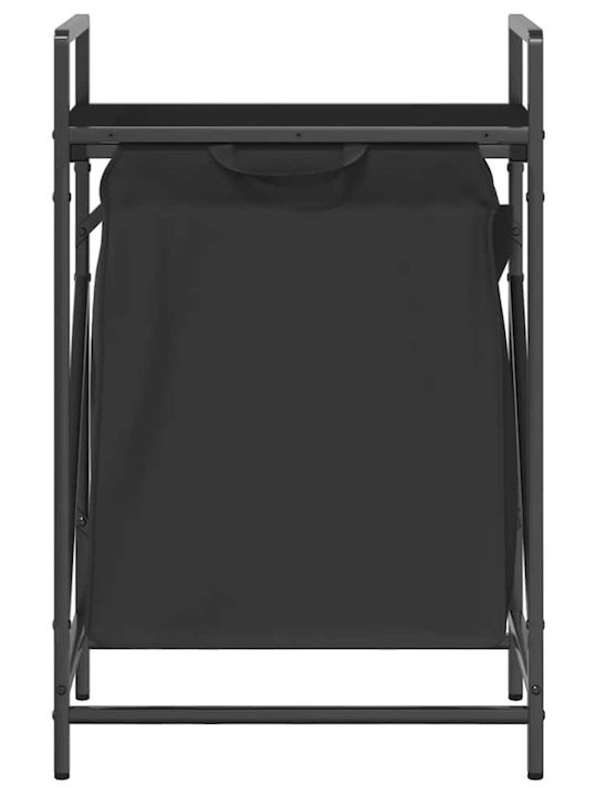 vidaXL Wooden Laundry Basket Black