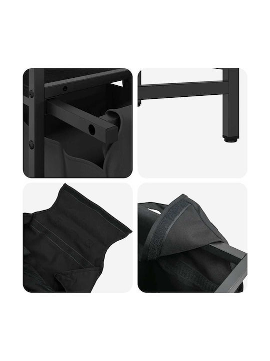 vidaXL Laundry Basket Fabric Black