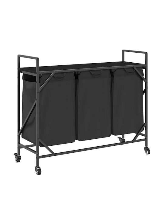 vidaXL Laundry Basket Fabric Black