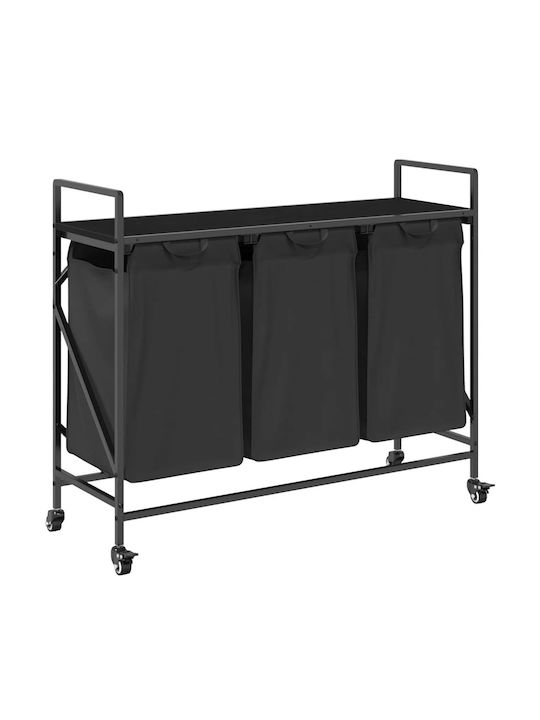 vidaXL Laundry Basket Fabric Black