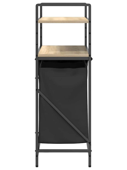 vidaXL Wooden Laundry Basket Black
