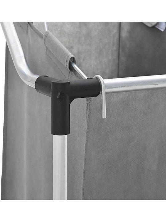 vidaXL Laundry Basket Plastic with Lid Gray