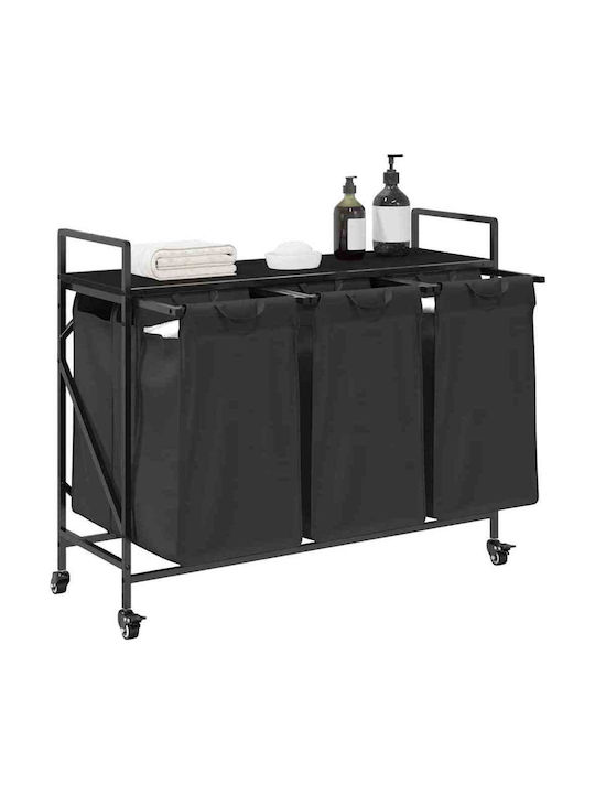 vidaXL Laundry Basket Fabric Black