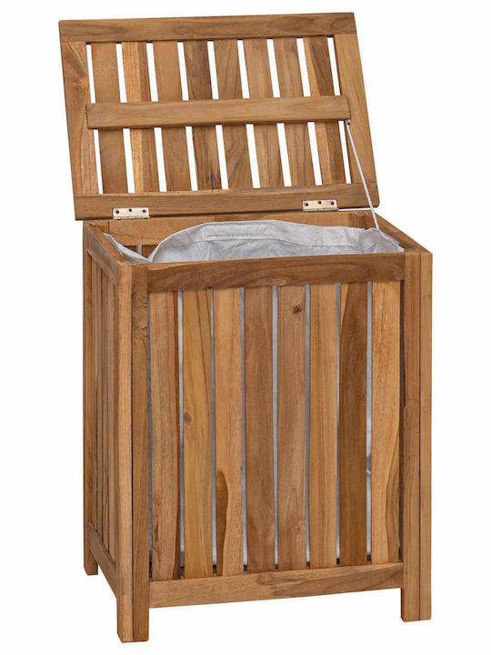 vidaXL Σετ Καλάθια Απλύτων Ξύλινα με Καπάκι 50x35x60cm Καφέ