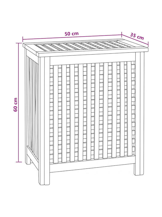 vidaXL vidaXL Wooden Laundry Basket Set with Cap 50x35x60cm Brown