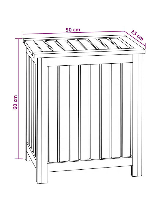vidaXL Σετ Καλάθια Απλύτων Ξύλινα με Καπάκι 50x35x60cm Καφέ