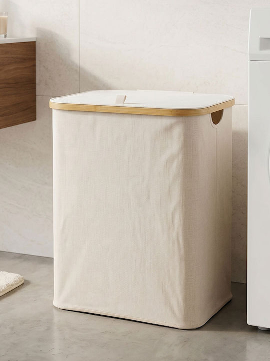 Pakketo Lodge Laundry Basket Bamboo with Cap 54x33x60cm Beige