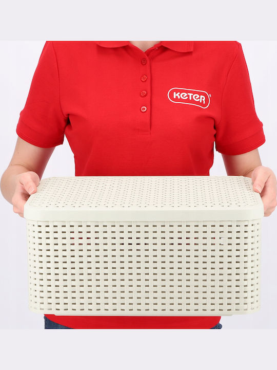 Curver Καλάθι Απλύτων Πλαστικό 18lt με Καπάκι 38x29x17cm Λευκό