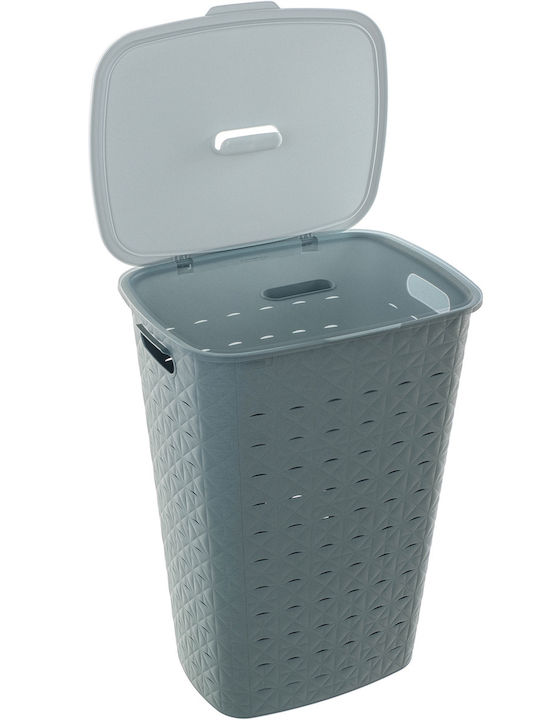Curver Plastic Laundry Basket 56L with Cap 42x31.6x60cm Turquoise