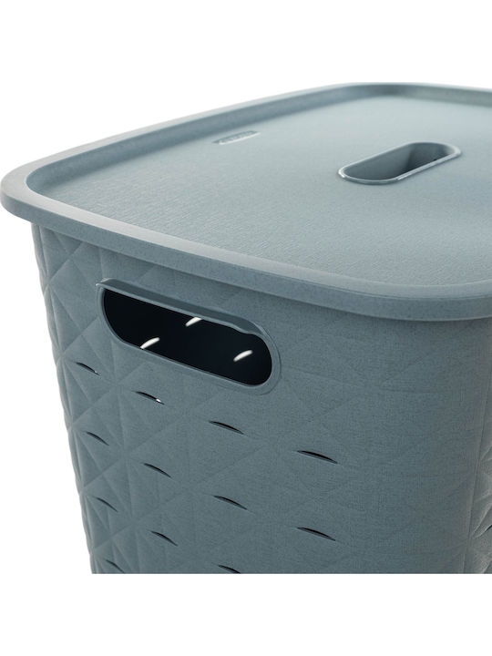 Curver Plastic Laundry Basket 56L with Cap 42x31.6x60cm Turquoise