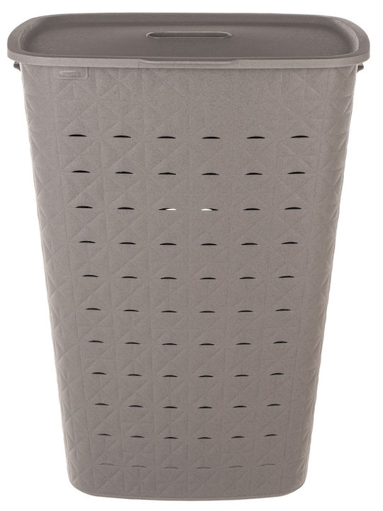 Curver Plastic Laundry Basket 56lt with Cap 42x31.6x60cm Beige