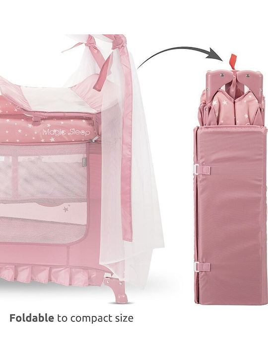 Lorelli Magic Sleep Laufstall 2 Ebenen mit Matratze Rosa