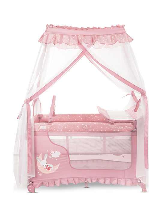 Lorelli Magic Sleep Laufstall 2 Ebenen mit Matratze Rosa