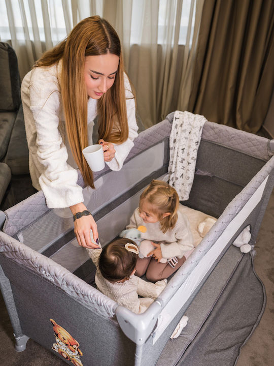 Lorelli Up & Down Flying Friends Playpen 2 Levels Beige 125x65cm