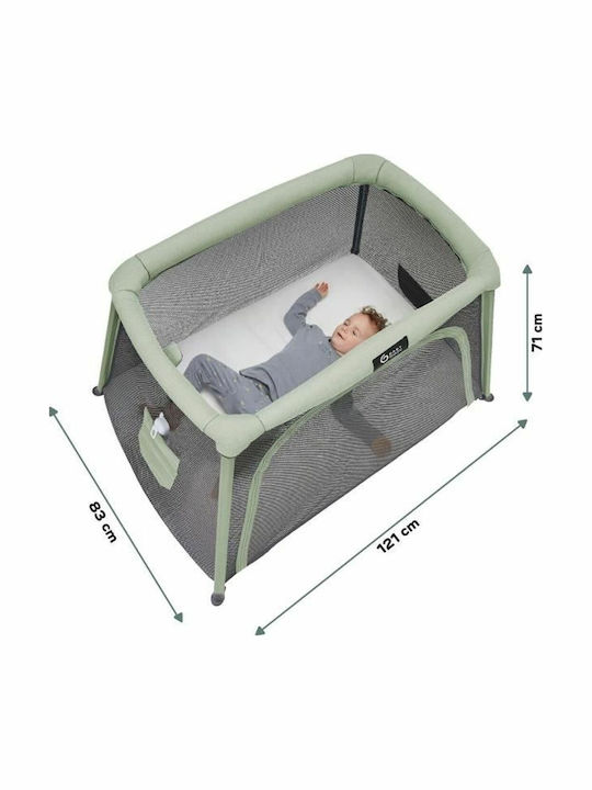 Babymoov Παρκοκρέβατο με Στρώμα Πράσινο 121x83cm