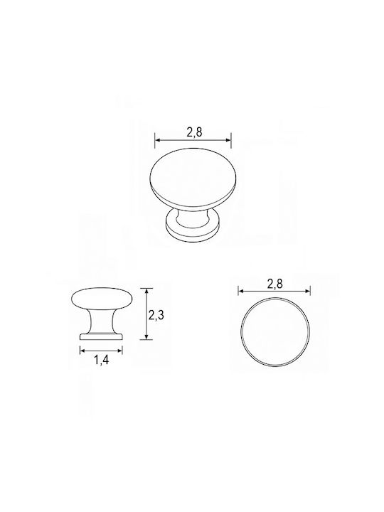 Finetto Knob Furniture made of Metallic Matte White 256-9095WHI#30 1pcs