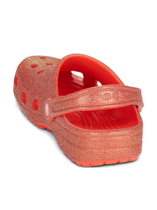 Crocs Classic Iridescent Glitter Saboti Roșii Pentru Femei