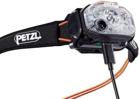Petzl Rechargeable LED Headlamp IPX4 with Maximum Brightness 1200lm Swift Rl