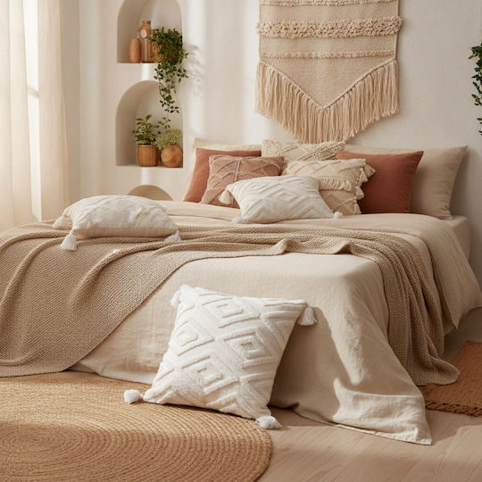 Pernă Decorativă Zenia pentru Canapea, Alb-Închis, Husă 50*30cm