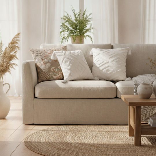 Pernă Decorativă Zenia pentru Canapea, Alb-Închis, Husă 50*30cm