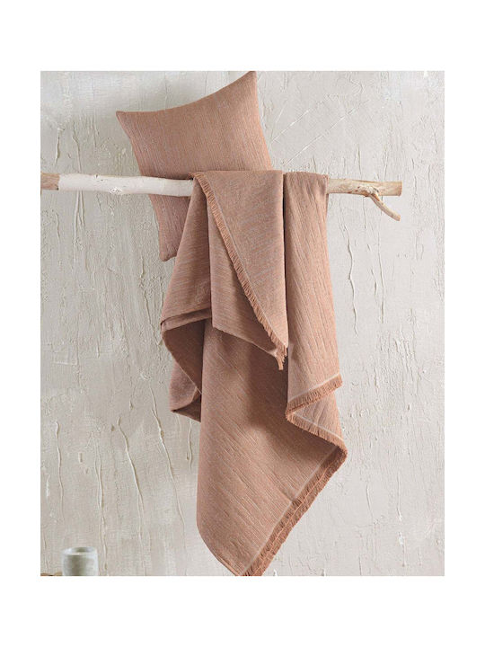 Rythmos Toris Decorative Pillow Case Made of 100% Cotton Brown 40x40cm