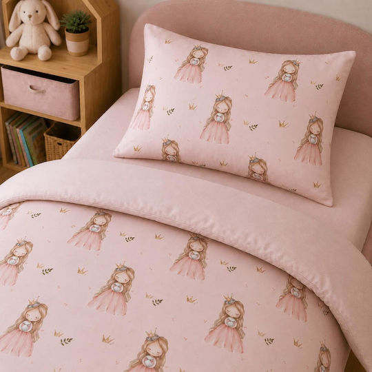 Astron Italy Сет Детски Спални Комплекти Единични Памучни Princess Princess 175x260см 3 Бройки