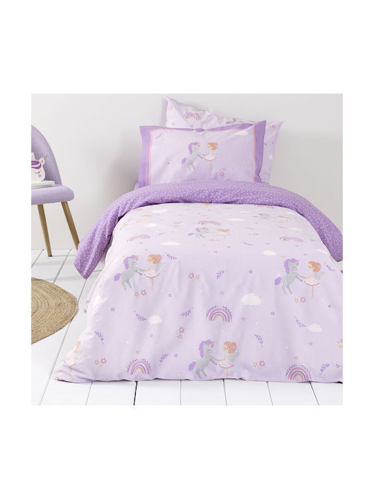 Nima Kids Sheets Set Single Cotton Lilac 170x255cm 3 Pieces