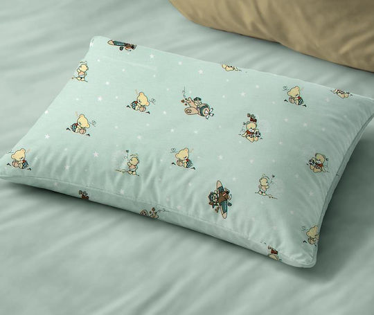 Dimcol Set Kinderbettlaken Baumwollbetten Bear's Playtime 593 Mint 160x240cm 2 Stück