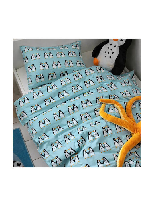 Sidirela Σετ Σεντόνια Μονά Βαμβακερά Astron Italy Penguins Sidirela Penguins 170x260cm 3τμχ
