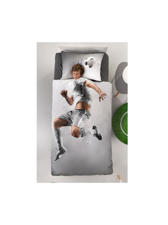 Saint Clair Set Cearceafuri Pentru Copii Single Striker Gri 170x250cm