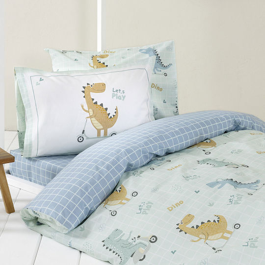 Nima Nima Kinderbettlaken Set Mit Gummizug Baumwoll Hellblau 170x255cm 3Stücke