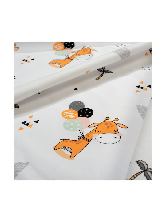 Dimcol Single Cotton Sheet Set Giraffe 599 White-orange 160x240cm 2pcs