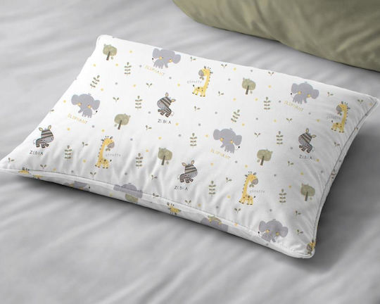 Dimcol Σετ Σεντόνια Μονά Βαμβακερά Happy Safari 713 White-grey 160x240cm 3τμχ