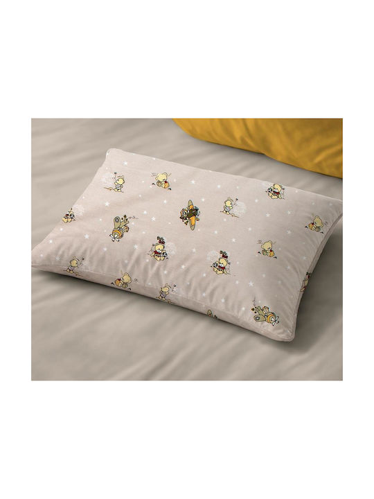 Dimcol Single Cotton Sheet Set Bear's Playtime 592 Beige 160x240cm 2pcs