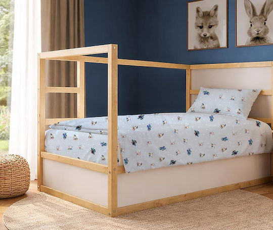 Dimcol Сет Единични Памучни Сетове Bear's Playtime 591 Sky Blue 160x240cm 2 броя